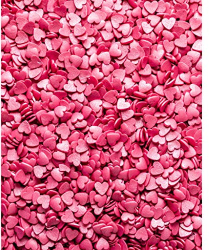 Simply Topps Glimmer Hearts Sugar Sprinkles, Deep Pink, 25 Grams