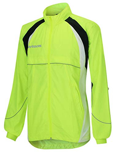 Airtracks Herren Fahrradjacke Laufjacke Radjacke Leichte Windjacke Winddicht Windstopper Atmungsaktiv Wasserabweisend Reflektoren S M l Xl XXL XXXL XXXXl 3Xl 4XL - neon - M