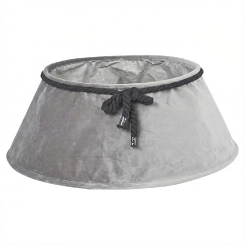 Christmas Velvet Tree Skirt Floor Base Cover Decor Mat Home Ornament (Silver)