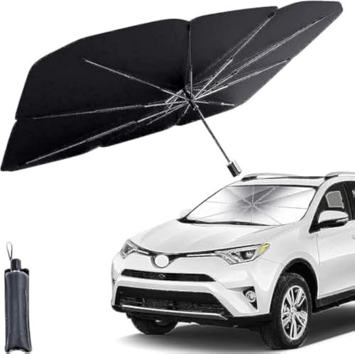 helloleiboo - Parasol para Parabrisas de Coche, protección contra Rayos UV y Calor del Sol, Reflector, Tipo sombrilla, Plegable