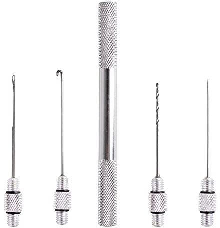 Elionless Karpfenangeln Takelage Ködernadel Werkzeug-Set, 5-in-1 Karpfenangeln, Köderköder, Boilie-Bohrer, Stringer Nadel mit rutschfestem Griff aus Aluminiumlegierung