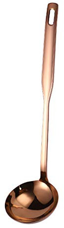 Anawakia Louche à soupe en acier inoxydable, cuillère à soupe, cuillère à porridge, cuillère de service de cuisine, grande cuillère de service (or rose)