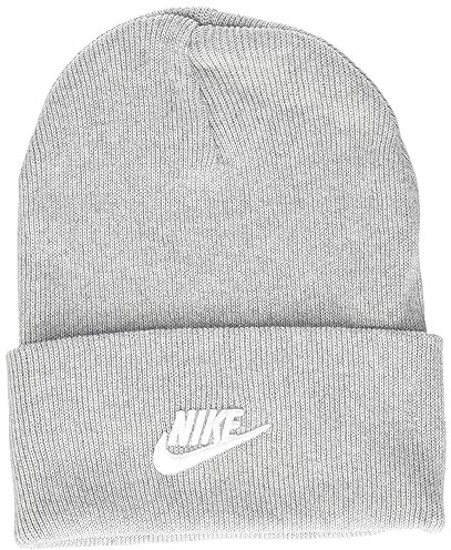 Nike Unisex U Nsw Beanie Utility Futura Hat, dk grey heather/white, Einheitsgröße EU