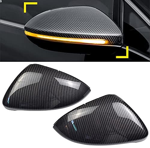 1 Paar Spiegelkappen Links Rechts Seitenspiegel Abdeckkappen für Golf MK7 7.5 GTI 7 Golf 7 R für T-ouran L (Kohlefaser)