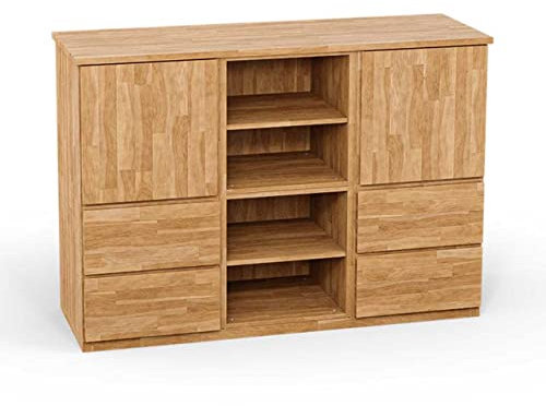 ben+camilla.com Square Massivholz Kommode | Regalwürfel-Set Atlanta | 114,8 x 80 x 32 cm in Buche | mit Türen und Schubladen