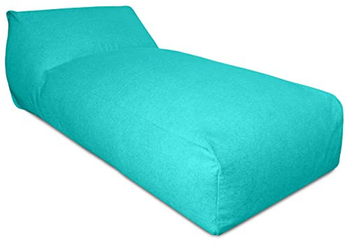 Deshome - Sitzsack für den Garten, Chaise Longue abnehmbar für den Außenbereich 180x90 cm - Bean Bag Chair, Outdoor-Sitzsack mit Polsterung Pouf Puff Design Türkisgrün