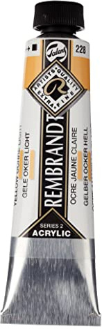 Rembrandt Acrylic Colour - Tube de peinture acrylique 40 ml - Jaune Ocre jaune clair 228 - Corps lourd et grande résistance à la lumière - Qualité artiste - Fabriqué aux Pays-Bas