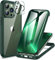 CENHUFO Compatible with iPhone 13 Pro Max Case Built-in Glass Screen Protector with Camera Lens Protector, 360 Full Body Protective Phone Case for iPhone 13 Pro Max Case Shockproof -Green