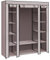 SONGMICS, Kleiderschrank aus Stoff, tragbar, für das Schlafzimmer, Kleiderständer mit Stoffabdeckung, 45 x 150 x 175 cm, 12 Fächer, Metallstruktur, Rosa (Puderrosa), LSF003P02