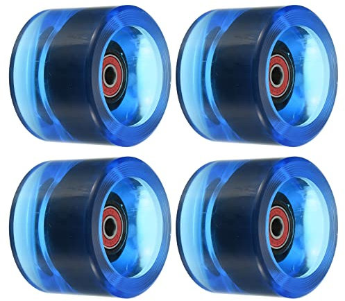 PATIKIL 4Pack 70mm 78A Langboard Räder mit Rot ABEC-9 Lager Weich Cruiser Räder Straße Räder für Skateboards Skateboard Rad PU Klar Blau