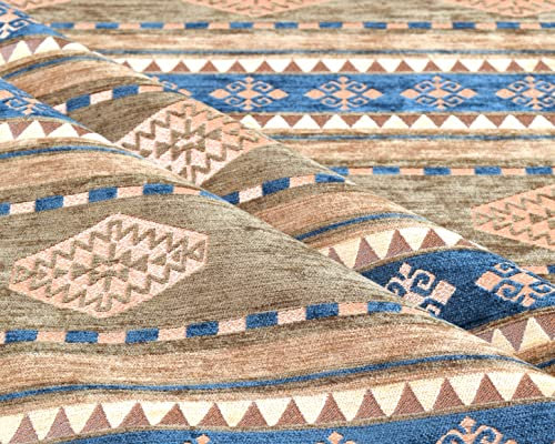 Kelim-Muster Polsterstoff Kelim Bohemian Boho Tapisserie Tribal Südwesten Türkisch Persisch Marokkanisch Mexikanisch Ethno Stoff Meterware (3)