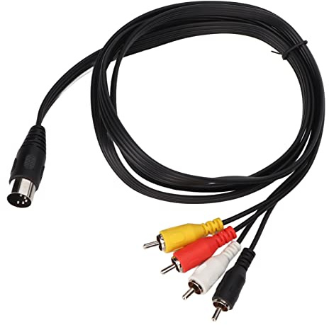 5-poliges Din auf 4 Kabel, 5-poliger Din-Stecker auf 4 Cinch Phono Stecker Audiokabel für Stereoanlagen, 1,5 M