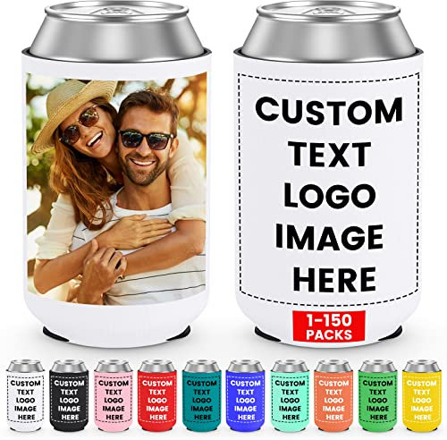 HooAMI Sublimation Blanks Can Coolers,Personalised Beer Can Cooler Sleeves Neoprene Drink Holders for Wedding,BBQ,Beach Party,Birthdays(12 * 9.5cm)