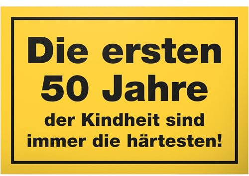 DankeDir! Fünfzig Jahre Kindheit - Schild 30 x 20 cm - 50. Geburtstag Geschenk 50er Geburtstagsgeschenk Männer & Frauen 50 Jahre - Geburtstagskarte Partydeko Geschenkidee Geburtstagsdeko