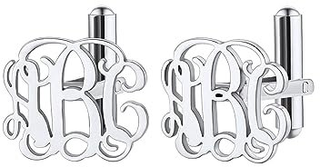 Richsteel Manschettenknöpfe Initialen Persönlich Vorname Monogramm Weinrebe Silber