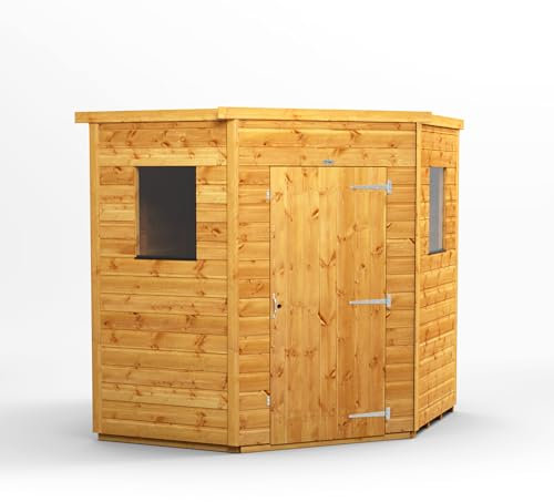 Powersheds 5-eckiges Gartenhaus, aus 12 mm extra dickem Holz & gehärtetem Glas, für Lagerungs- & Outdoor-Bedürfnisse (1.8 x 1.8m)