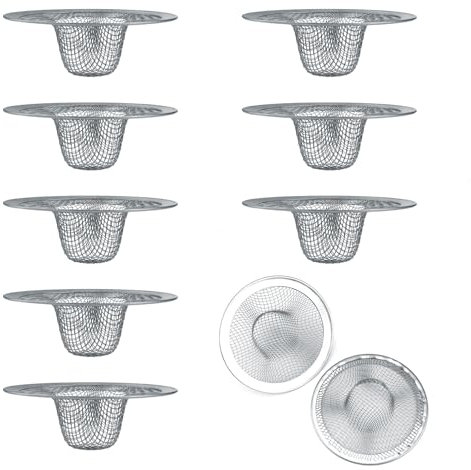 KINHARD Tapon Fregadero Cocina, 10 Piezas Colador Fregadero, Filtro Desague Fregadero, Colador de Drenaje para Lavabo, para Cocina, Baño, Lavadero, Inodoro, Ducha