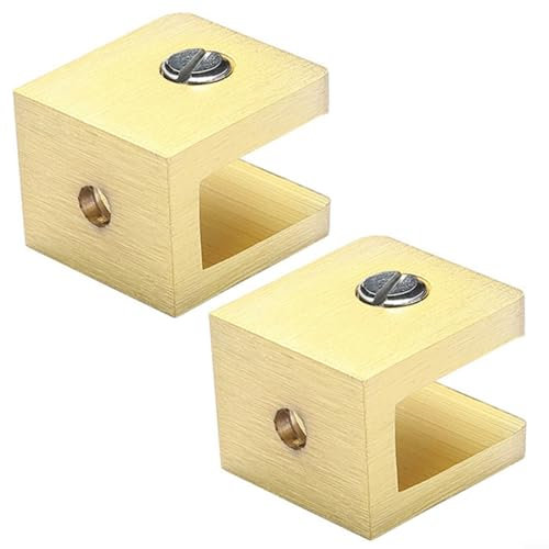 Pince de support en laiton durable, convient pour verre de 8 à 12 mm d'épaisseur, idéal pour la fixation de verre de salle de bain et de bureau (S)