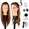 DaizySight Hair Mannequin Head Hairdressing with 60% Real Hair, 23 Cosmetology Hair Styling Training Manikin Doll Head with Clamp & Styling Tools, Golden, without Makeup