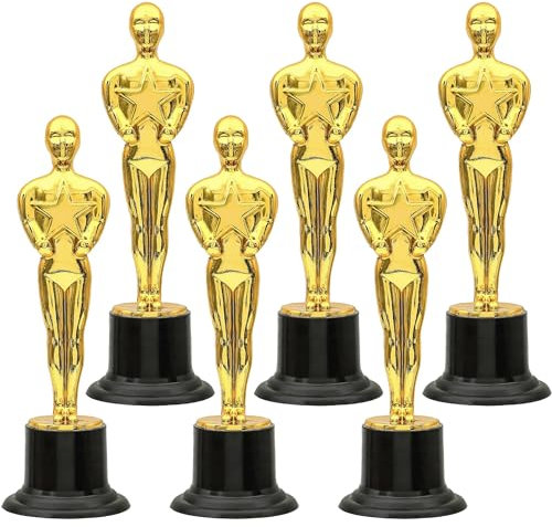 HAOBIN 6 Pcs Plastiktrophäe Siegerpokal Kunststoff-Trophäen Goldtrophäen Award Trophies Pokal Klein Pokal Fußball Für Preisverleihung Geburtstagsspiele Wettkampf Sportturniere Schulwettbewerbe (6pcs)