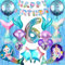Sylphlikeoniric Meerjungfrau Geburtstag Deko 6 Jahre, Set mit Luftballons, Muschelballons, Regenbogenbanner und Meerjungfrau Schwanz Ballons