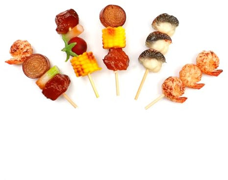 WDONAY 5 Sets künstlicher Grill, gefälschtes Grill-Modell, realistische Lebensmittel-Kochsimulation für Heimdekoration, Fotografie-Requisiten (Typ 1)