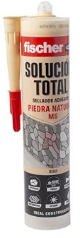 fischer - Soluzione Total Stone Natural - Speciale sigillante adesivo per pietra naturale o artificiale - Caratteristiche avanzate sul silicone marrone - Serve come sigillante per guarnizioni - Beige