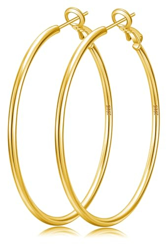 Senteria Creolen Gold für Damen Hypoallergen Ohrringe Creolen Gold Groß Leichte Dünne Gold Ohrringe Damen Mädchen 20MM