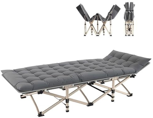 PJDDP Klappbett Feldbetten für Erwachsene mit Matratze, 80 cm breites Robustes Feldbett mit Tragetasche, tragbares Schlafbett für Reisen,Angeln,Picknick,Strand und Nickerchen im Büro/Zuhause