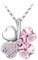 OUTLETISSIMO® Collana Donna Con Ciondolo Quadrifoglio Porta Fortuna Colore Rosa Con Brillantini ET209