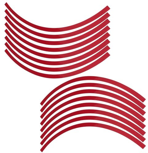 Motorrad-Felgenband-Set, Universelles Auto-Motorrad-Rad, Reflektierendes Nadelstreifen-Abziehbild, Aufkleber, Dekorationsfolie, 6 Farben, Motorrad-Felgenband (Rot)