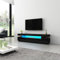 LED-TV-Ständer,TV-Schrank 160 cm, Modernes TV-Möbelstück,Hochglanzfront, Matter Korpus mit 3 Schubladen für Schlafzimmer, Wohnzimmer, Wohnmöbel (Schwarz)
