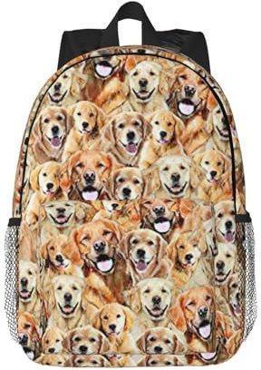 BKDODKS Uni-Rucksack mit Labrador-Retriever-Motiv, für Erwachsene, wasserabweisend, Wandern, Arbeit, Reisen und mehr, Schwarz, Einheitsgröße, Classic