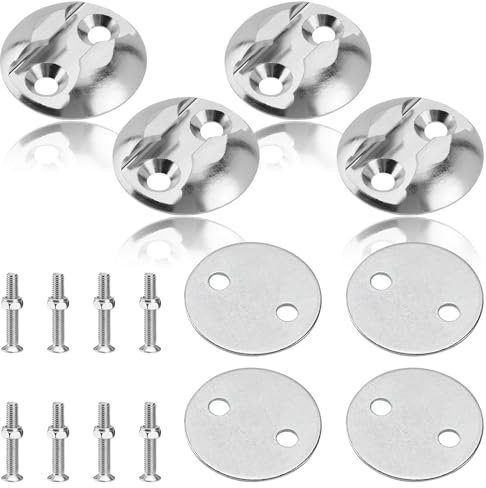 Riel de 4 piezas para aerolíneas, placa de amarre, aluminio, riel de aerolínea, accesorio con tornillos, fijación redonda, punto de anclaje para camiones, caravanas, motocicletas, motos de nieve