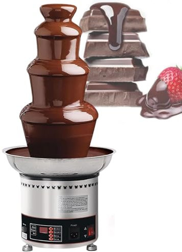 Commercial Chocolate Fountain, Electric 4-7 Tiers Digital Chocolate Fountain Melting Machine, Stainless Steel Heating Fondue Fountain, 0~150 °C Adjustable Temp,4tiers