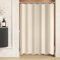 Lerores Duschvorhang 90x90 cm Beige,Beschwerter Saum Antischimmel Textil,Wasserabweisend,Waschbar Polyester Stoff Badevorhänge für Badezimmer,Badewanne mit 6 Duschvorhangringe