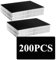 Oungy 200 Stück Metall Visitenkarten Blanko, 86x54x0.21mm Visitenkarten Erstellen, Aluminium Blank Cards, Metall Visitenkarten Rohlinge, Visitenkarte Laser Material für Haus Büro Kunden DIY (Schwarz)