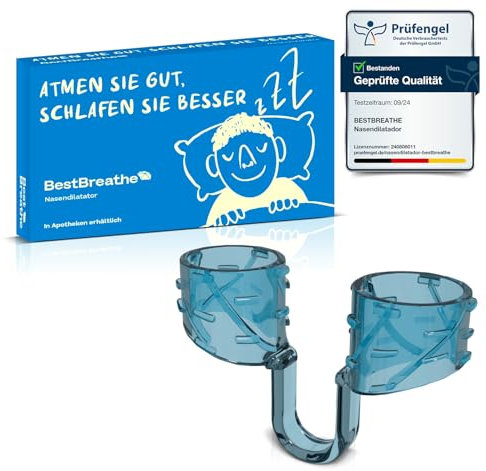 Nasendilatator Best Breathe zum besseren Schlafen– Verbessert die Nasenatmung – Anatomisches und wiederverwendbares Gerät – Linderung von Allergien (M)