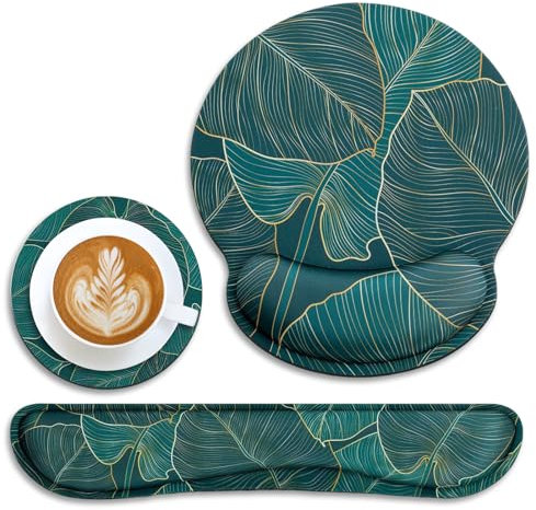LURNODY Tapis Souris Ergonomique Pack de Trois Repose Poignet Vert Tapis de Souris Repose Poignet Convient aux Dactylographes, écrivains et Personnes Qui Travaillent Longtemps avec des Ordinateurs