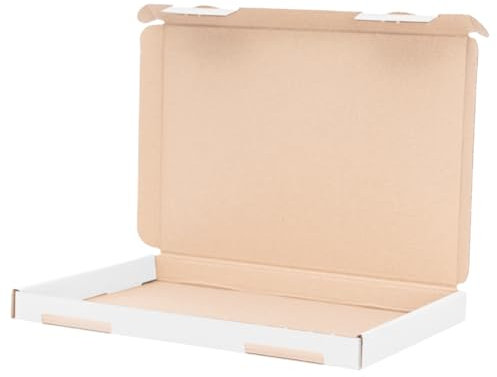verpacking Großbriefkartons Weiß 230x160x20 mm - A5 - Versand Post Faltschachtel Kalenderverpackung Büchersendung - optimal geeignet für den Versand 50 Stück