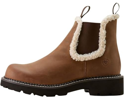 ARIAT Women's Fatbaby Chelsea Cozy Western Boot, Distressed Brown, 4 UK