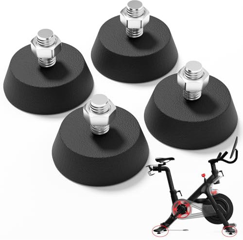 Peloton Fußpolster für Peloton-Heimtrainer, Edelstahl, 0,95 cm Nivellierschrauben, rutschfest, stoßdämpfend, schalldicht, Gummi, für Peloton-Fahrrad-Ersatzteile, 4 Stück