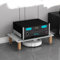 IMUNKT AV Rack Mobile Stereo Hi Fi Rack 1/2/3/4 Ripiani Audio Av Tower Media Stand, Vetro Temperato E Legno, Ripiano per Console per Videogiochi, con Piedini Ammortizzanti(White,1 Tier)
