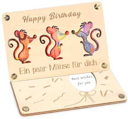 ZESABGE Geldgeschenke Geburtstag,Geburtstagskarten aus Holz,Kreative Bargeld überraschungsbox Geschenke für Männer Geburtstag,Frauen Traumschiff Surprise, Kinder Verpackung Geschenke (Holzfarbe)