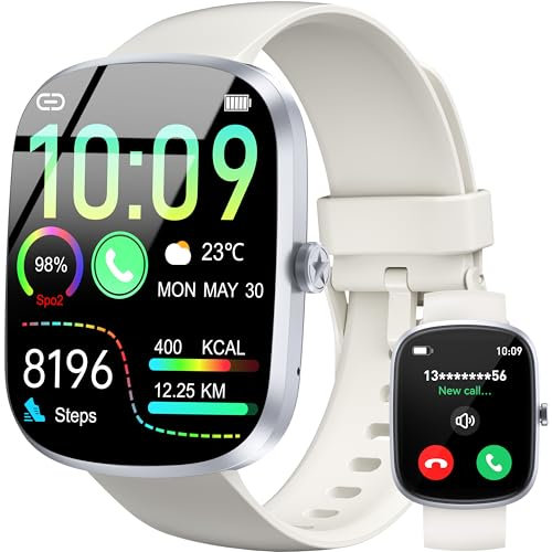 OUKITEL Smart Watch, 1,91 TFT Smartwatch Herren Damen (Anruf annehmen/tätigen), 120+ Sportmodi Fitnessuhr, Herzfrequenz/Schlaf/SpO2/Schrittzähler, IP68 wasserdichte Smart Watch für Android iOS