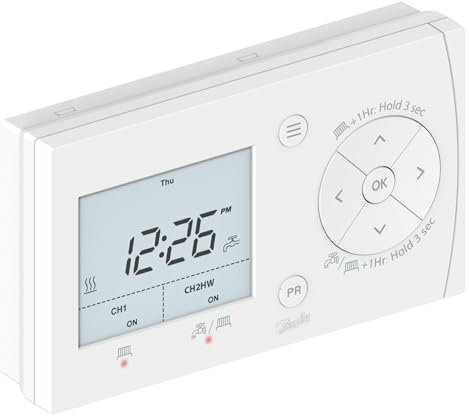Danfoss V2 2 Channel Heating Programmer Timeswitch FP720 087N7885 - Central Heating Timer Controller Direct Replacement for FP715 SI