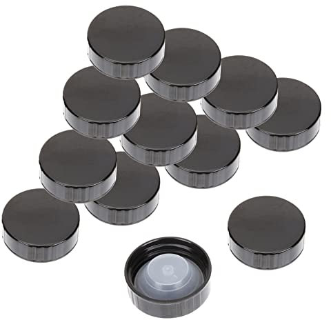 Ipetboom 12pcs Plastic Bottle Caps Lids Black Screw Caps for Wine Making Supplies Seal Screw