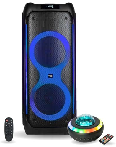 Ibiza Confezione altoparlante autonomo attivo USB Bluetooth 1200 W COLUMBA1200 – Altoparlante luminoso Relax Nebula – Discoteca Sono Festa Serata DJ