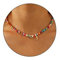 Miss Chipmunk Bunte Perlenkette für Frauen Mädchen Alphabet Choker Bohemian Halskette Silber plattiert Anhänger mit herzförmigen Metall Y2K Boho Sommer Halskette Schmuck Geschenk(J)