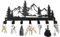 Porte-Clés Mural, 27 x 12.8 cm Métal Porte Cles Murale avec 7 Crochets, Noir Accroche Clef Mural, Adapté pour Cuisine, Entrée, Couloir, Chambre, Bureau, Décoration de Maison (Montagne Enneigée)